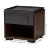 Baxton Studio Rikke Two-Tone Gray and Walnut Finished Wood 1-Drawer Nightstand 152-9147